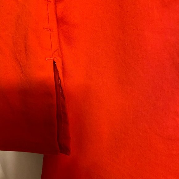 Preston & York Womens Stretch Red Blouse Top Decorative slits on sleeves.Size 14 - Picture 3 of 6